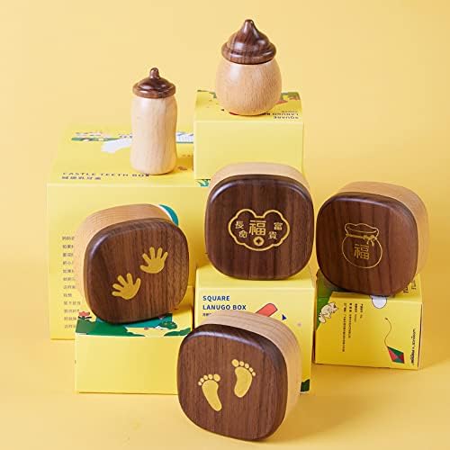 Детска дървена Квадратна Кутия Lanugo, Мультяшная Кутия За опазване на детските зъби, Кутия за съхранение на колекцията
