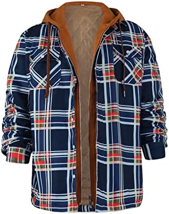Ymosrh/ Мъжки Палта и якета, Клетчатая риза на топола голям растеж с добавянето на Кадифе за запазване на топлината,