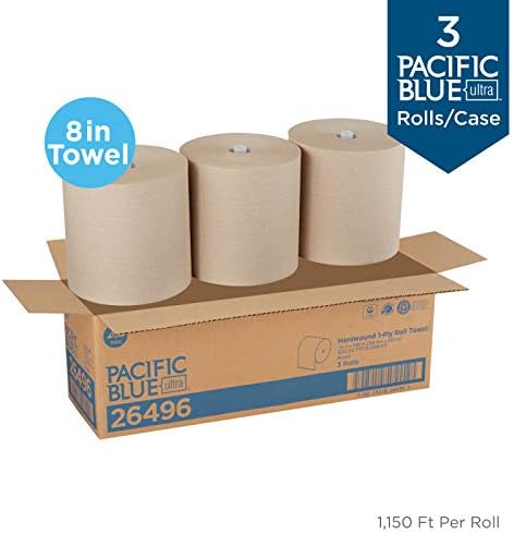 Georgia-Pacific, ролки за хартиени кърпи Pacific Blue Ultra 8 е с голям капацитет, направени от рециклирана хартия