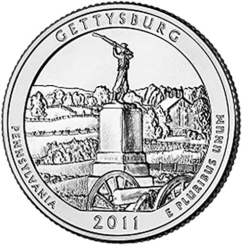 2011 P BU Геттисбергский Пенсильванский национален парк NP Quarter Choice Необращенный монетен двор на САЩ