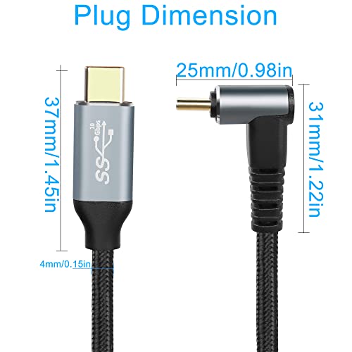 Кабел GELRHONR 0,5 М под прав ъгъл C USB към USB C, на 90 градуса-10 gbps, 4K @ 60 Hz, PD 100 W, кабел за зареждане