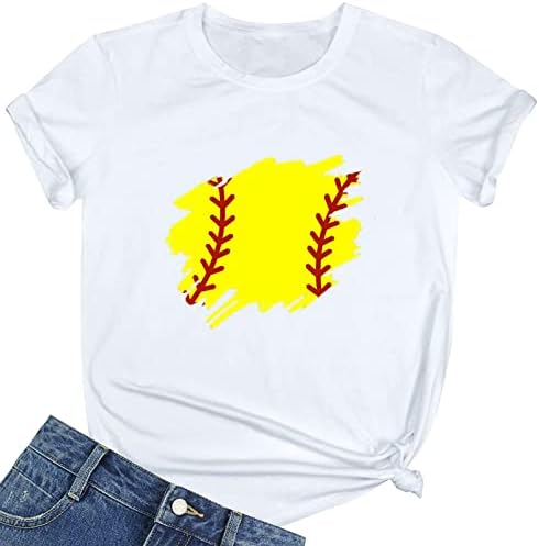 Блузи за Жени всеки ден, Бейзболна Фланелка с Графичен Дизайн, Забавна Бейзболна Лятна Тениска, Ежедневни Блузи