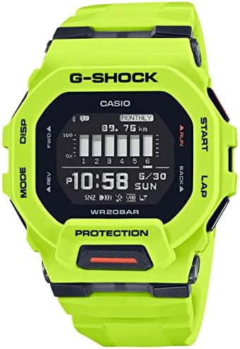 Фитнес-часовници Casio G-Shock G-Squad Move с цифрово включване на ремешке от Лаймово-Зелена смола GBD200-9