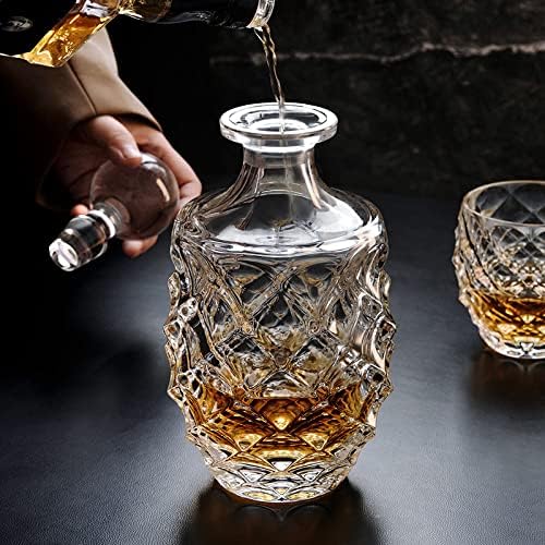 Комплект за уиски от чешки кристал 1 + 6 графинов елегантен дизайн Morris 25 унции./750 мл. + Барабани 11 унции./320