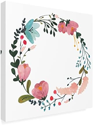 Търговска марка на Fine Art 'Romantic Floral Wreath II' Платно-арт от Wild Apple Portfolio 24x24