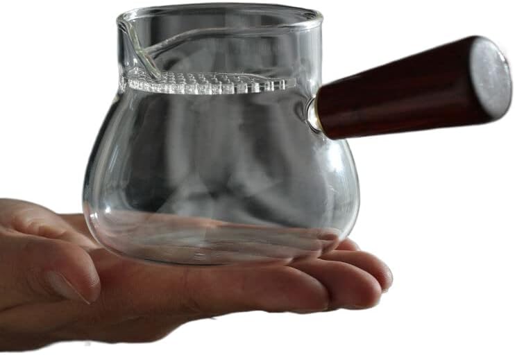Стъклена Мъжки Чаша със странична дръжка за перука Lemail с Филтрираща мрежа Fair Cup за източване на Чай с Дълга
