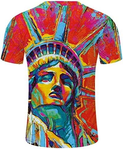 Тениска за Мъже с Принтом на шията, Кратък Топ Независимост, Тениска на Рожден Ден, Лятна Ежедневни тениски с 3D