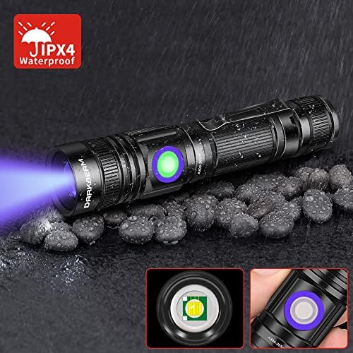 Фенерче DARKBEAM UV Blacklight 365, Акумулаторна USB-лампа на Уудс, Ръчно led Ултравиолетова черно лампа 370 нм,