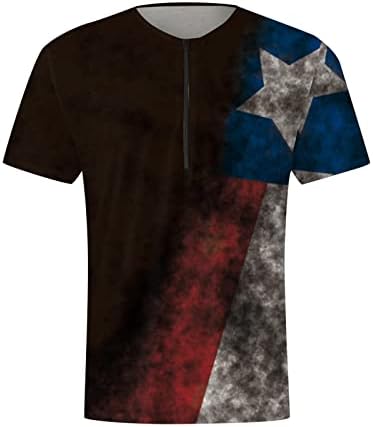 Bmisegm Лятно Мъжко Рокля, Ризи, Мъжка Лятна Риза с Флага на Деня на Независимостта, Дигитална 3D Печат, Тениска