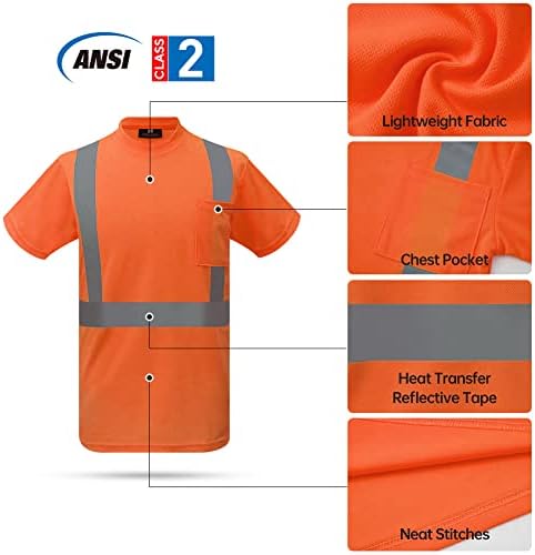 защитно риза caparazon ANSI Class 2, Светоотражающая Тениска с висока Видимост, Унисекс