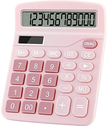 Настолен калкулатор за офис, Сладък Калкулатор за деца, Финансов Калкулатор на Двойно захранване на 12 Числа с Голям
