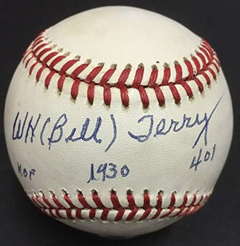 WH Бил Тери Подписа бейзболни топки NL Baseball HOF 1930 401 avg Mint С автограф от JSA COA - Бейзболни топки с