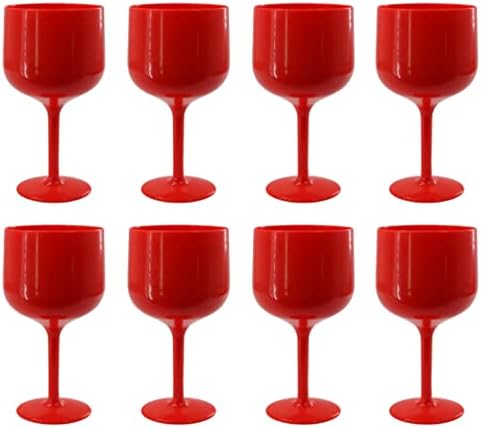 Чаши за джина от червена пластмаса Премиум-клас (22 грама) Нечупливи за Многократна употреба | За парти, сватба,