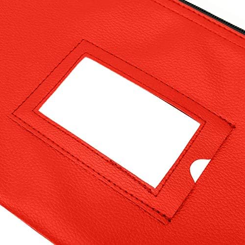 Чанта за банков депозит с цип | Червено, Зелено | 11x6 инча | От здрава изкуствена кожа, за Чантата за проверка