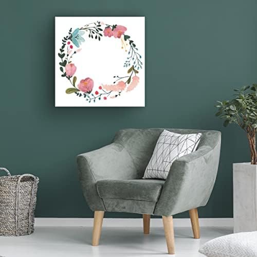Търговска марка на Fine Art 'Romantic Floral Wreath II' Платно-арт от Wild Apple Portfolio 14x14