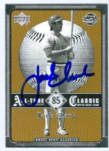 Склад на автографи 586007 Бейзболна картичка Джак Кларк с автограф - Сейнт Луис Кардиналс 2002, Горна палуба, Класическа