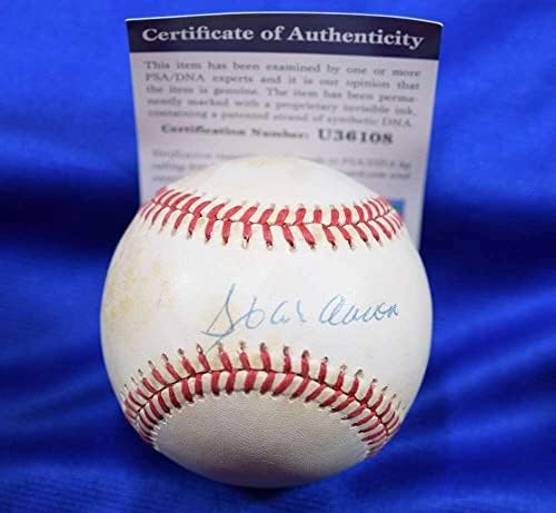 Сертификат ДНК Ханк Аарон PSA С Автограф на Националната лийг Бейзбол с Автограф ONL - Бейзболни Топки С Автографи