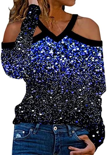 NOKMOPO/ Дамски Блузи-Ризи, Модни и Ежедневни Темпераментен Блуза с V-Образно деколте и открити рамене, Висячая