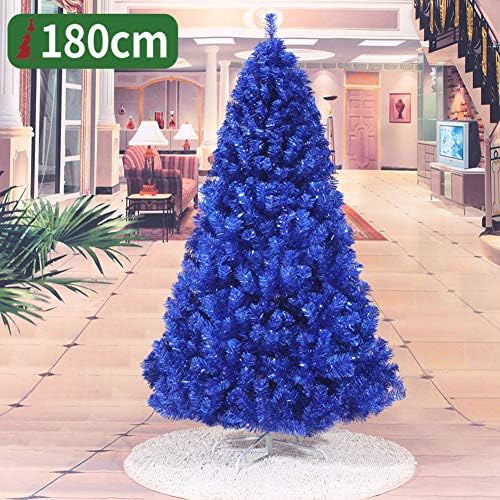 Коледно дърво DLPY 6 Фута със Сини гирлянди, ела на Премиум-клас, Навесная с Метална стойка, Екологично Чисти Сгъваеми
