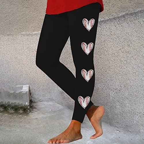 Гамаши за жени на корема управление панталони за йога чорапогащник Бейзбол графичен повдигане на задни части свива