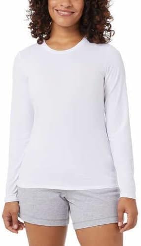 Женска тениска от въздушна мрежа с дълъг ръкав 32 ГРАДУСА, Корал/бял, 2 опаковки