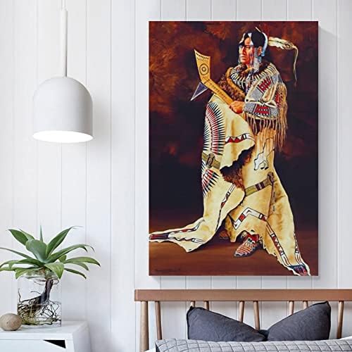 Художествен Плакат Индианци, монтиран на стената Арт Декор индианец, Естетичен Декор, Платно, Маслени картини, Плакати