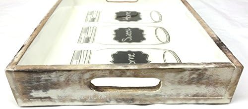 Дървена Бяла Тава за миене на съдове с Огледално покритие Poppet MG7865006 от колекцията Madhu's Collection - MG Décor