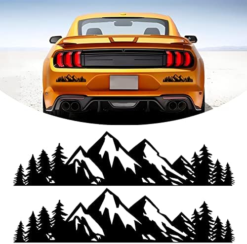 Vinyl Стикер с изображение на Заснежени планини и дърво, Графична Емблемата на колата, Защита от uv и Водоустойчив,