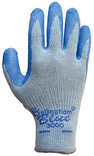 Работна Ръкавица от непрекъсната трикотаж Белингам C3000XL Син цвят Премиум-клас с Длан от естествен Каучук Синьо