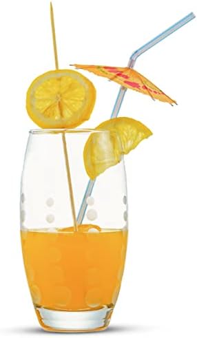 Серия На Kristal Puanty 6 чаши за безалкохолни напитки, Прозрачни чаши, Чаши за вино [комплект от 6], Стъклена чаша