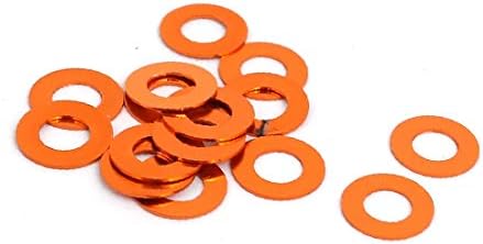 X-DREE 15шт от алуминиева сплав с дебелина 0,25 mm, M3, плоска спирала за миене fende_r оранжев цвят (15шт от алуминиева