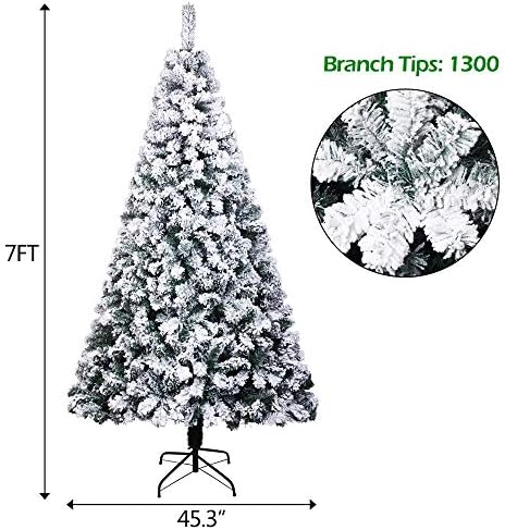 YOUBTQ 7 фута PVC Стекающаяся Коледно Дърво, PVC 1300 Клона на Премиум Автоматично Коледна Бор коледно Дърво за