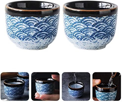 Набор от DOITOOL Wiskey Чашка за Саке Набор от Керамика за саке 2 елемента Керамични Чаши За Саке Порцеланова Чаша