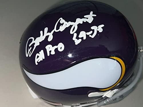 Мини-Каска Боби Bryant Minnesota Vikings All Pro 1969,75 с автограф Шутта - Мини-каски NFL с автограф