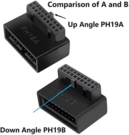 SHANFEILU USB 3.0 90-градусов Адаптер за дънната платка 19-пинов/20-пинов кабел за Удължаване между мъжете и жените