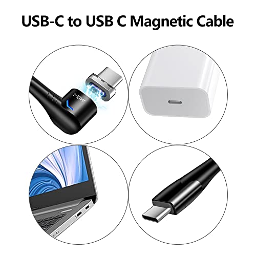 Магнитен кабел HESKUL USB C-C USB Магнитен кабел Type C (100 W 5A 5Ft 2 бр и 3 магнитни съединители 5Pin) за Бързо
