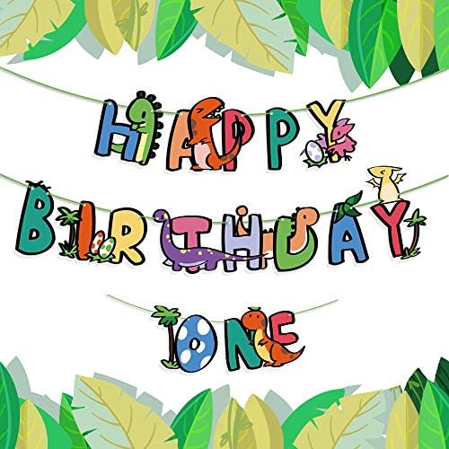 GUGELIVES 1st Birthday Банер Динозавър честит Рожден Ден Банер Деца Сладък Динозавър Парти Празнични Украси за Доставка