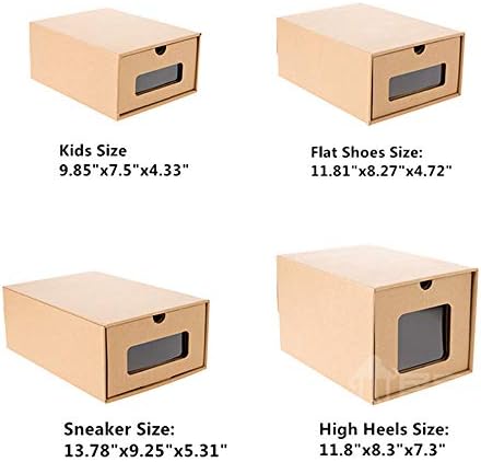 Картонени Кутии за обувки Shozafia, Штабелируемая Прозрачна Кутия за обувки за съхранение с Капак, Опаковка от 6