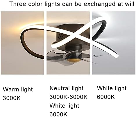 SDUYTEG Модерен вентилатор на Тавана с осветление 1З/2H/4H Умен Основната Дистанционно Управление 3 Цвята Затъмняване