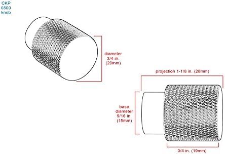 Линейна Алуминиева дръжка марката 6500 CKP с накаткой 3/4 инча (20 мм), Блясък-Черна