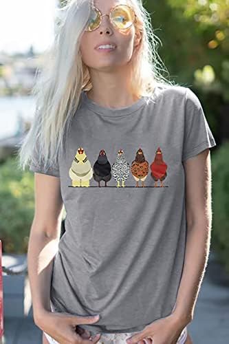 Тениска с пилешко месо, Сладки Тениски За Майките, Дамски Ежедневни Ризи с Къси Ръкави в стил Фермерска