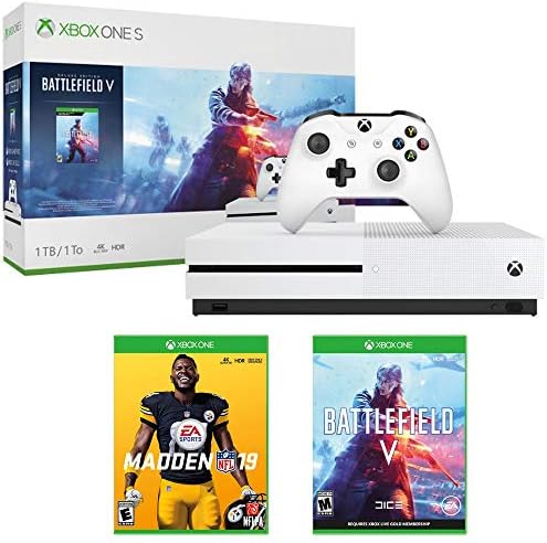 Microsoft Xbox One S Battlefield V Издание обем 1 TB с пакет Madden NFL 19