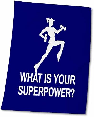 3. Правете фитнес. Власт. Жена-бегунья. Каква е вашата сверхспособность. Бяло на синьо - Кърпи (twl-285908-3)