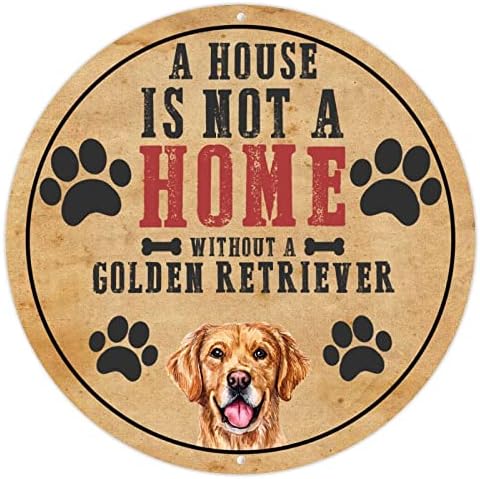 Къща - това не е Къща Без Златист Ретривър, Забавна Кучета, Метални Табели, Метални Плакат с един Цитат за едно