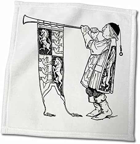 Триизмерно изображение на черно-бял музикант средновековието и флаговых кърпи (twl-174643-3)