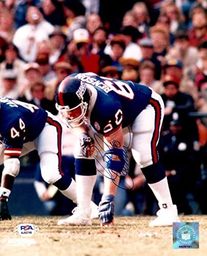 Брад Бенсън с автограф и подпис на 8x10 снимка NFL New York Giants PSA COA