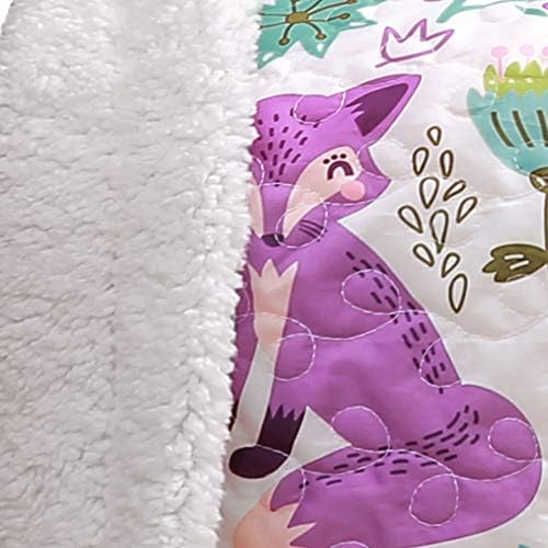 Наметало от шерпи с пищна декорация Pixie Fox, 60 x 50, Виолетово-розова