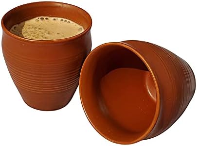 Чаши за чай/кафе CHIRAG ЕХТ Индия, Изработени от Фаянс глазированной теракот Chai Kulhad 150 мл, Комплект от 6 бр.