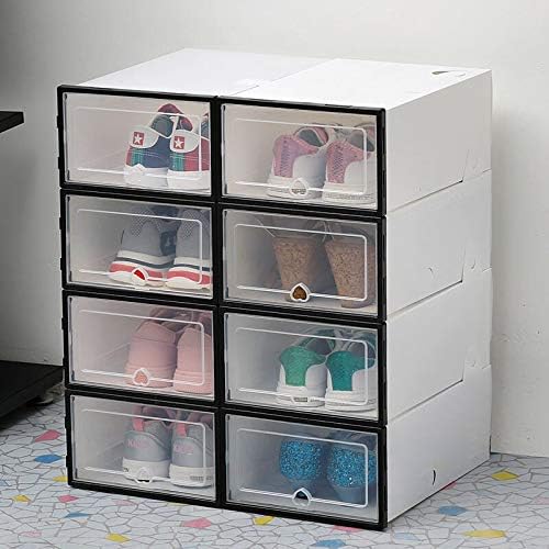 ZRSJ Водоустойчив 6 бр. Прозрачна Кутия за обувки, Удебелена Пылезащитная Кутия за съхранение на обувки, Може да