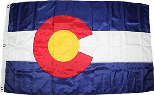 AES 3x5 Колорадо, Колорадо, на Бродирани Изработена 300D Военен Найлонов Флаг 3x5 инча, Банер с Люверсами